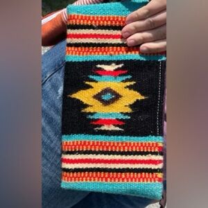 American Darling Southwestern Patterned Bag with Orange and Multicolor Design